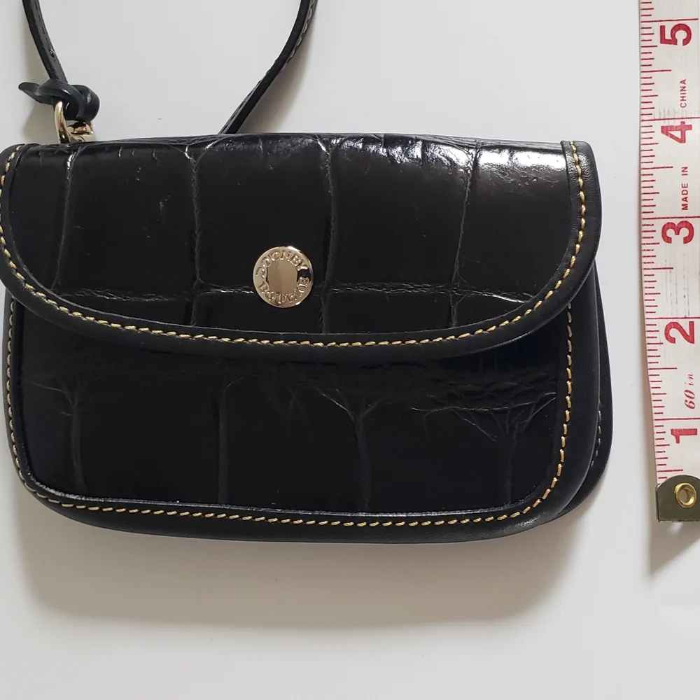 Dooney & Bourke Nile Black Leather Croc Embossed Wristlet